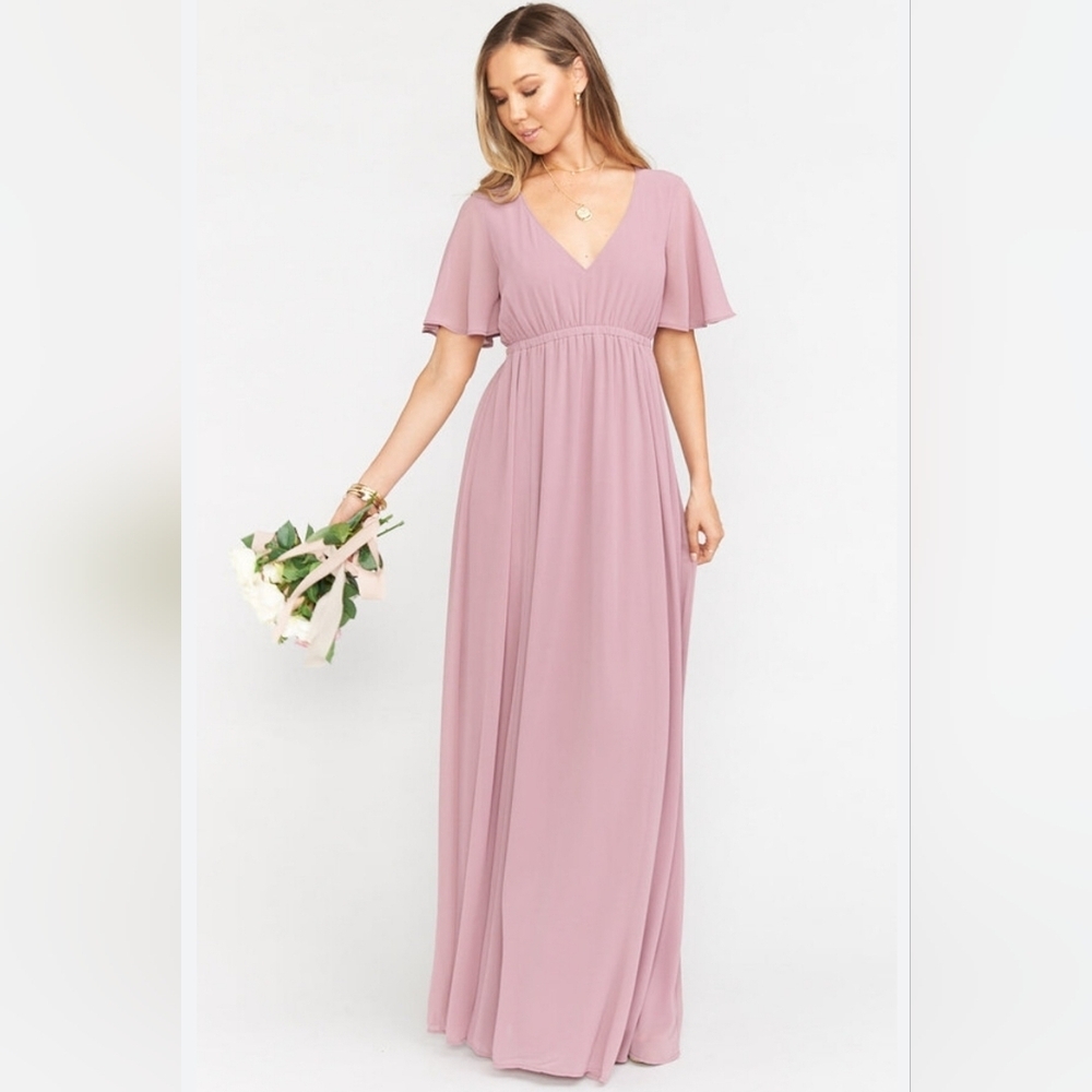 Show Me Your MuMu Emily Empire Maxi Dress Antique Rose Chiffon 1X 2X NWT